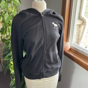 PINK black zip up jacket